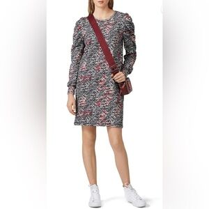 Rebecca Minkoff Printed Janine Sweatshirt Dress Puffed Sleeves Size S/M